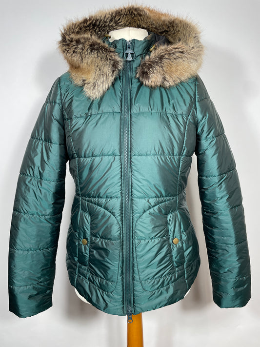 Barbour Green Quilted Coat Size 12 & 14