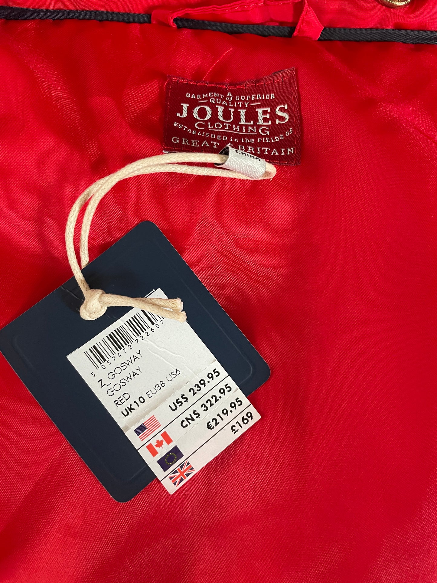 Joules Gosway Coat Size 10 New With Tags